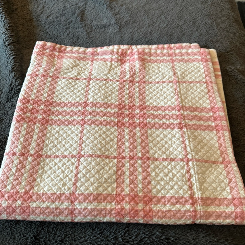 Pine Cone Hill Pink Plaid Euro Sham NWOT